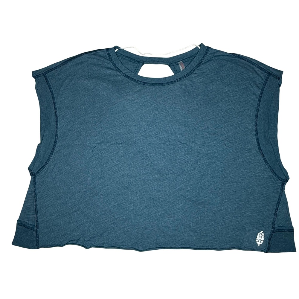NWT FP Movement My Time Tee Riptide Turquoise Open Back Top Size Small